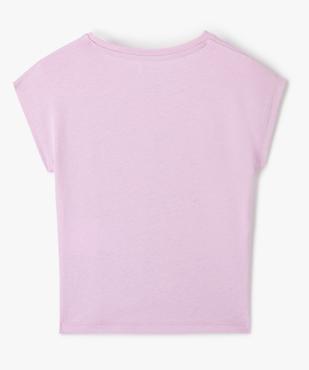 Tee-shirt fille à manches courtes, base nouée et imprimé vue3 - GEMO (ENFANT) - GEMO