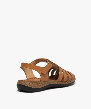 Sandales femme confort à brides multiples en cuir vue4 - GEMO (CONFORT) - GEMO