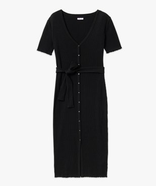 Robe chemise en maille côtelée à manches courtes femme vue4 - GEMO(FEMME PAP) - GEMO