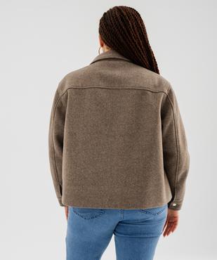 Manteau court aspect drap de laine à boutons-pression femme grande taille vue3 - GEMO (G TAILLE) - GEMO