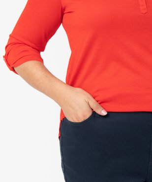 Pantacourt femme grande taille en toile extensible coupe ajustée vue2 - GEMO (G TAILLE) - GEMO
