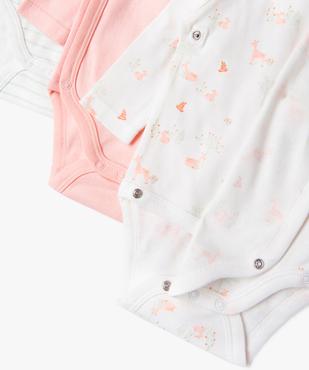 Bodies à manches longues fermeture croisée bébé fille (lot de 5) vue3 - GEMO 4G BEBE - GEMO