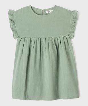 Robe en gaze de coton avec manches volantées fille vue2 - GEMO 4G FILLE - GEMO