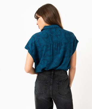 Chemise à manches courtes imprimée femme vue3 - GEMO 4G FEMME - GEMO