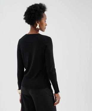 Pull col rond en maille viscose fine et souple femme vue3 - GEMO 4G FEMME - GEMO