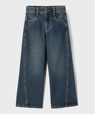 Jean Wide leg avec coutures asymétriques et taille ajustable fille vue1 - GEMO (ENFANT) - GEMO
