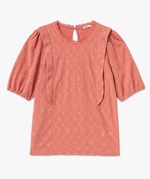 Tee-shirt à manches courtes avec broderies anglaise femme vue4 - GEMO(FEMME PAP) - GEMO