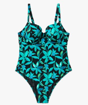 Maillot de bain une pièce emboitant à motifs fleuris femme vue4 - GEMO 4G FEMME - GEMO