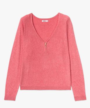 Pull col V zippé et manches chauve-souris femme vue4 - GEMO 4G FEMME - GEMO