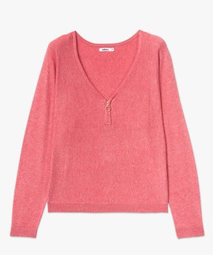 Pull col V zippé et manches chauve-souris femme vue4 - GEMO 4G FEMME - GEMO