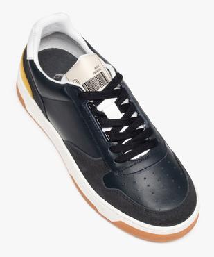 Baskets homme dessus cuir à semelle contrastante – Tanéo vue5 - TANEO - GEMO