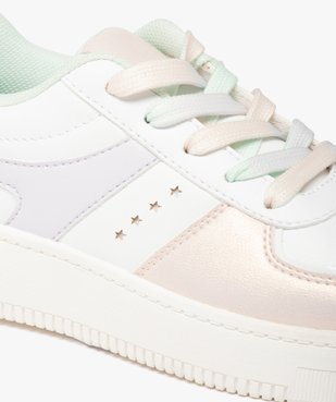 Baskets fille à détails irisés et lacets colorés vue6 - GEMO (ENFANT) - GEMO