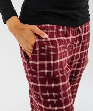 Pantalon de pyjama en flanelle à carreaux et taille élastiquée femme vue3 - GEMO(HOMWR FEM) - GEMO