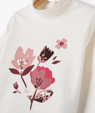 Tee-shirt manches longues et col roulé imprimé bébé fille vue2 - GEMO(BEBE DEBT) - GEMO