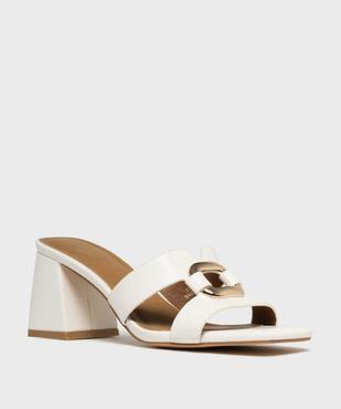 Mules à talon trapèze et bride bijou femme - Follow Me vue2 - FOLLOW ME - GEMO
