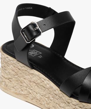 Sandales femme compensées dessus cuir uni vue6 - GEMO(URBAIN) - GEMO
