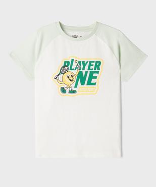 Tee-shirt manches courtes raglan imprimé tennis garçon vue1 - GEMO 4G GARCON - GEMO