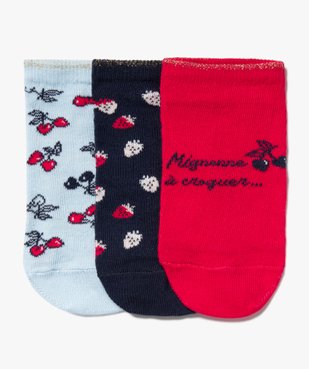 Chaussettes courtes à motif fruits et paillettes fille vue1 - GEMO (ENFANT) - GEMO