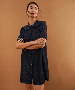 Robe chemise en jean femme vue1 - GEMO 4G FEMME - GEMO