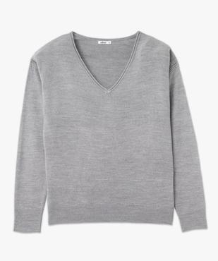 Pull à col V finitions roulottées femme vue4 - GEMO(FEMME PAP) - GEMO