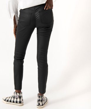Pantalon enduit taille haute coupe skinny push-up femme vue3 - GEMO 4G FEMME - GEMO