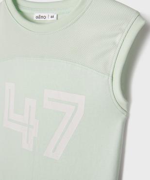 Débardeur de sport en mesh et jersey garçon vue2 - GEMO 4G GARCON - GEMO