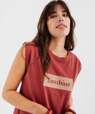 Débardeur col rond à broderie et strass brillant femme vue2 - GEMO(FEMME PAP) - GEMO