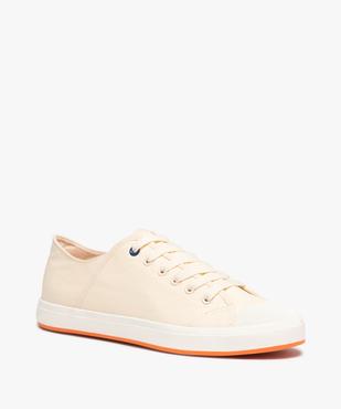 Baskets homme en toile unie à lacets et bout renforcé  vue2 - GEMO 4G HOMME - GEMO