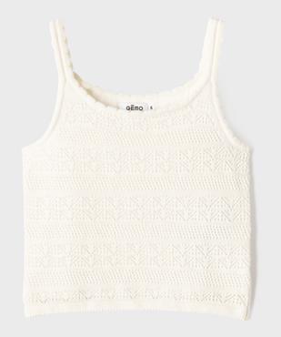Débardeur court en coton brodé fille vue1 - GEMO (ENFANT) - GEMO