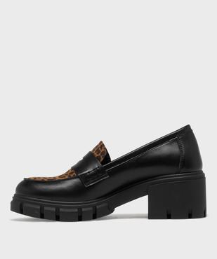 Mocassins avec dessus léopard et semelle crantée femme - 5 Miles vue3 - 5 MILES - GEMO