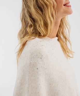 Poncho asymétrique avec strass femme vue2 - GEMO 4G FEMME - GEMO