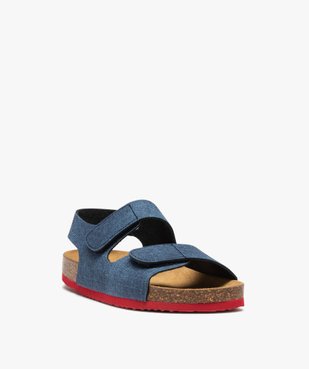 Sandales garçon imitation denim à brides scratch vue2 - GEMO (ENFANT) - GEMO
