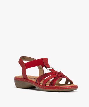Sandales à brides avec anneau métallique femme - Softrelax vue2 - SOFTRELAX - GEMO