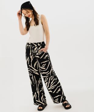 Pantalon fluide imprimé coupe large femme vue4 - GEMO 4G FEMME - GEMO