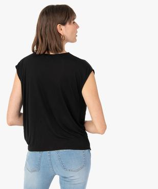 Débardeur femme bi-matières avec nœud dans le bas vue3 - GEMO(FEMME PAP) - GEMO