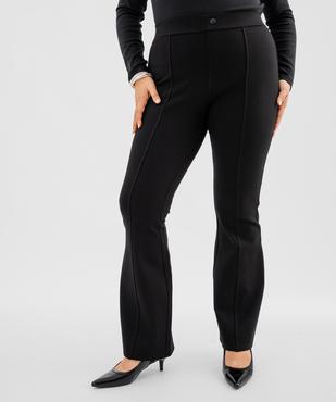 Pantalon en maille milano coupe flare femme grande taille vue1 - GEMO (G TAILLE) - GEMO