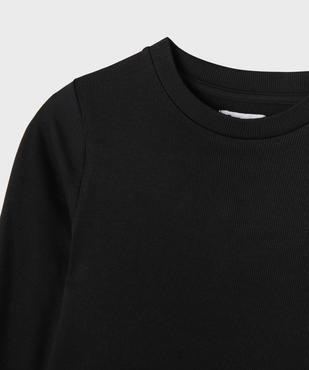 Tee-shirt manches longues uni en maille côtelée fille vue2 - GEMO 4G FILLE - GEMO