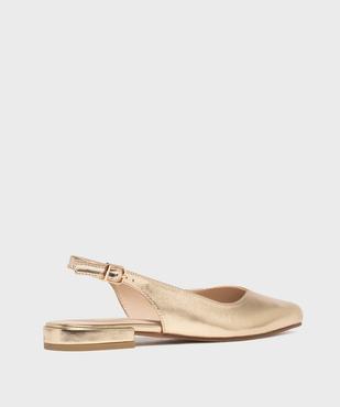 Escarpins slingback à bout pointu et talon plat femme - Follow Me vue4 - FOLLOW ME - GEMO