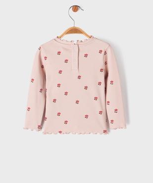 Tee-shirt manches longues à motif brodé et finitions froncées bébé fille vue4 - GEMO 4G BEBE - GEMO