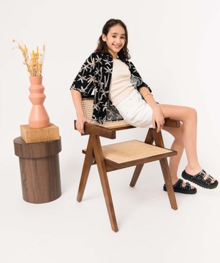 Chemise fille à manches courtes avec motifs palmiers vue5 - GEMO (JUNIOR) - GEMO