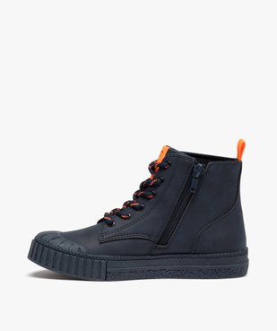 Boots garçon unis à bout renforcé et détails fluo vue3 - GEMO 4G GARCON - GEMO