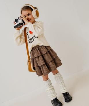 Jupe courte à volants avec taille élastique fille vue1 - GEMO (ENFANT) - GEMO