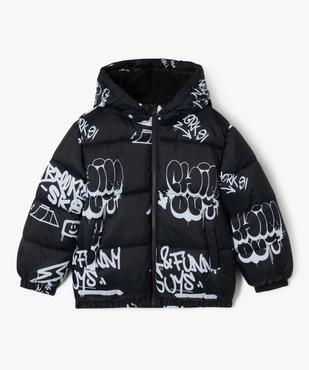 Doudoune à capuche imprimé et doublure polaire vue1 - GEMO 4G GARCON - GEMO