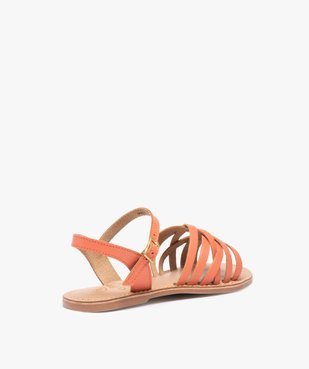 Sandales fille à fines lanières en cuir uni vue4 - GEMO (ENFANT) - GEMO