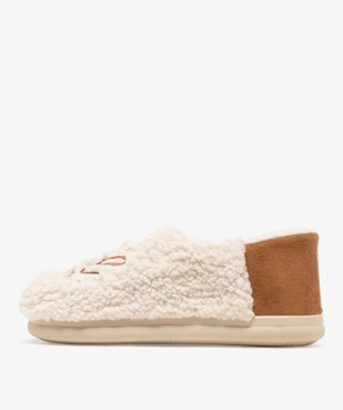 Chaussons enveloppants en sherpa avec broderie scintillante femme vue3 - GEMO(HOMWR FEM) - GEMO