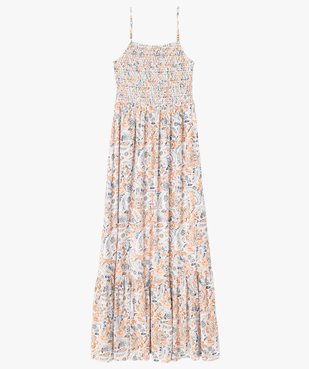 Robe longue et ample à bretelles en viscose imprimée femme vue4 - GEMO 4G FEMME - GEMO