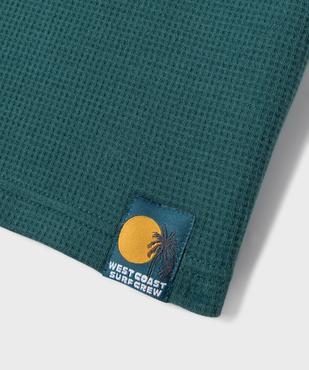 Tee-shirt manches courtes oversize en maille nid d'abeille garçon vue3 - GEMO 4G GARCON - GEMO