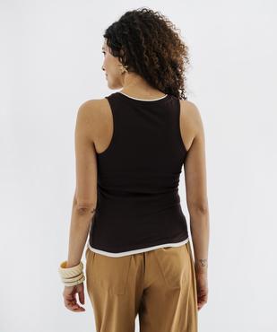 Débardeur en coton avec finitions contrastantes femme vue3 - GEMO 4G FEMME - GEMO