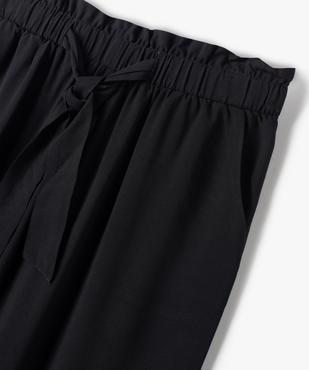 Pantalon fille ample avec taille élastique et ceinture à nouer vue2 - GEMO (JUNIOR) - GEMO