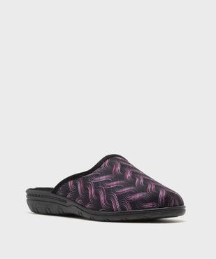 Pantoufles mules en velours ras imprimé à talon compensé femme vue2 - G'FLEX - GEMO